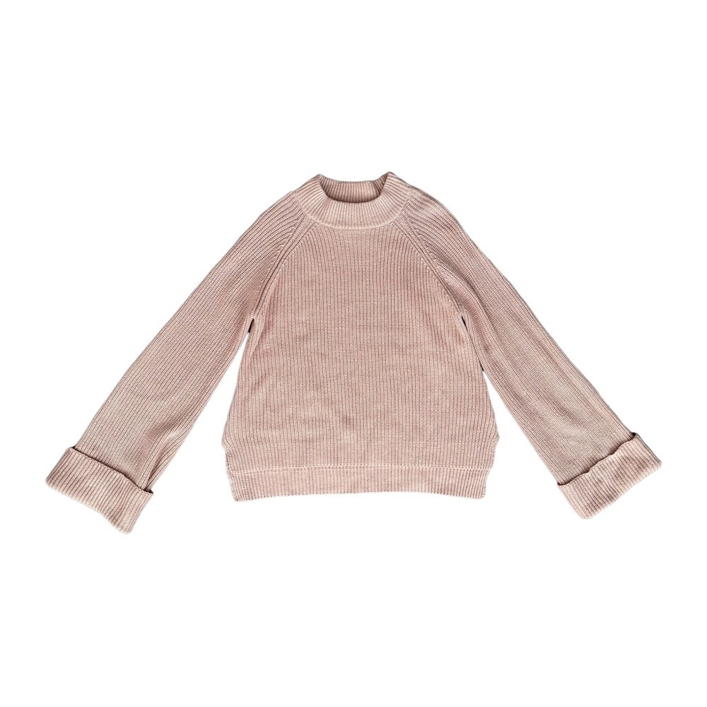 Callahan Ila Oversized Sweater Blush Pink Pullover Cotton Knit Side Slits